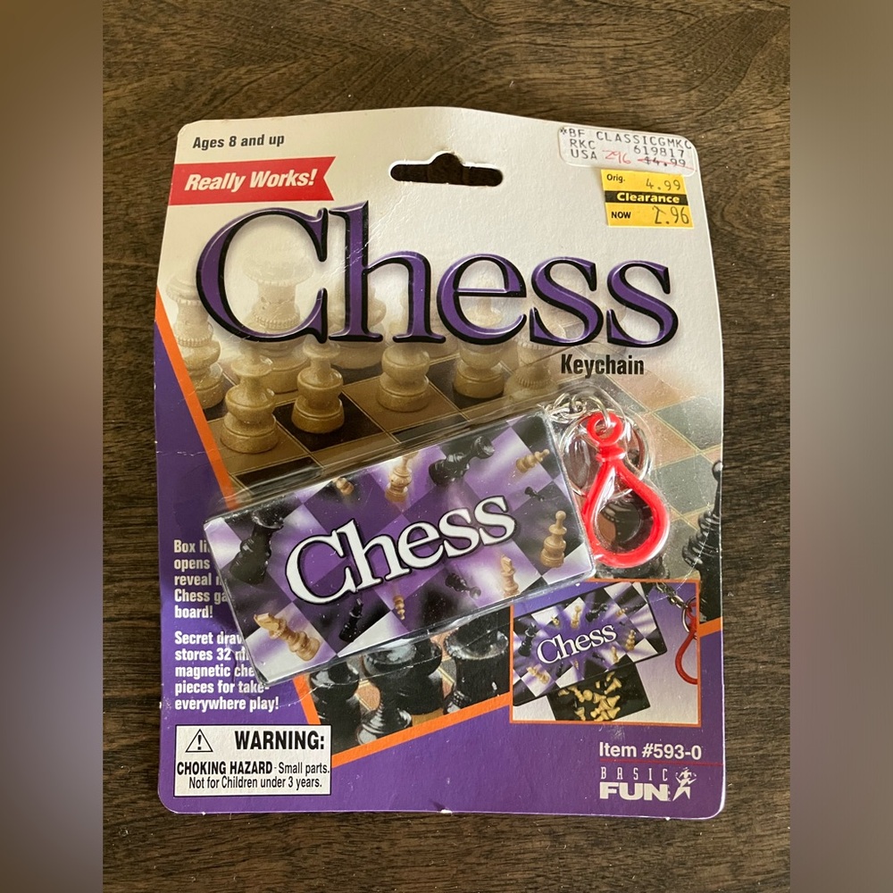 Vintage Chess Miniature Game Keychain Basic Fun